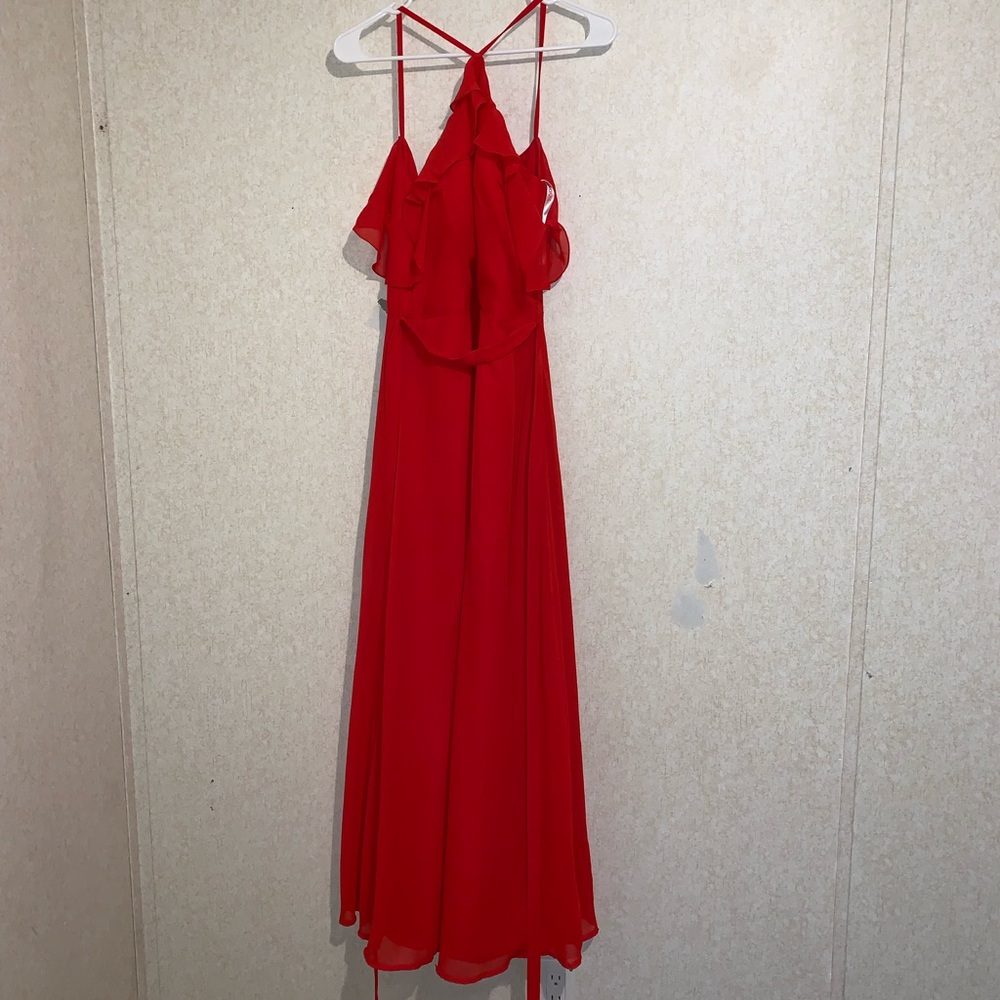 Size 8, red bridesmaid dress, only worn once